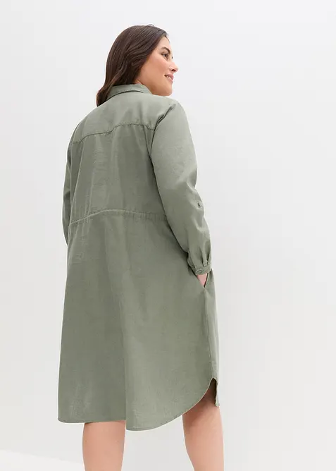 Skjortekjole av lin-/bomullsmiks, bonprix