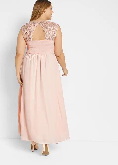 Maxikjole med blonder, bonprix