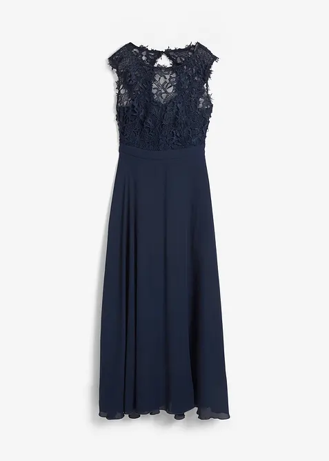 Maxikjole med blonder, bonprix