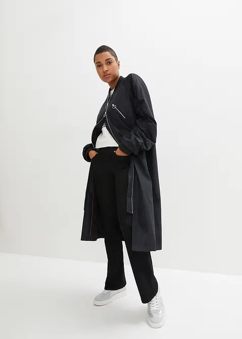 K&aring;pe med ribbestrikket krage, bonprix