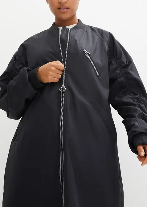 K&aring;pe med ribbestrikket krage, bonprix