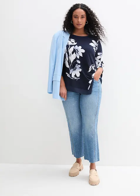 Trikot-tunika med blomsterm&oslash;nster, bonprix