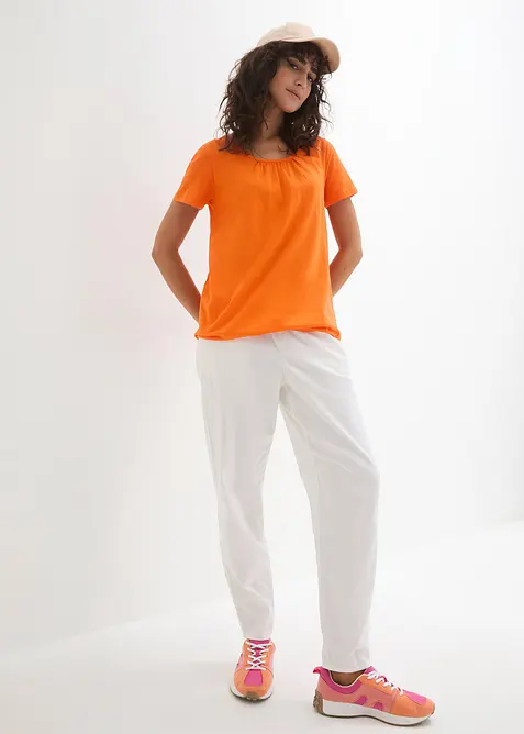 Topp i 100% bomull, kortermet, bonprix