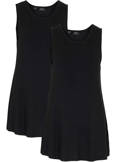 Lang topp av myk viskose, 2-pack, bonprix