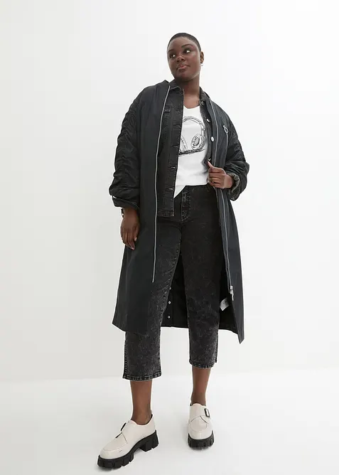 K&aring;pe med ribbestrikket krage, bonprix