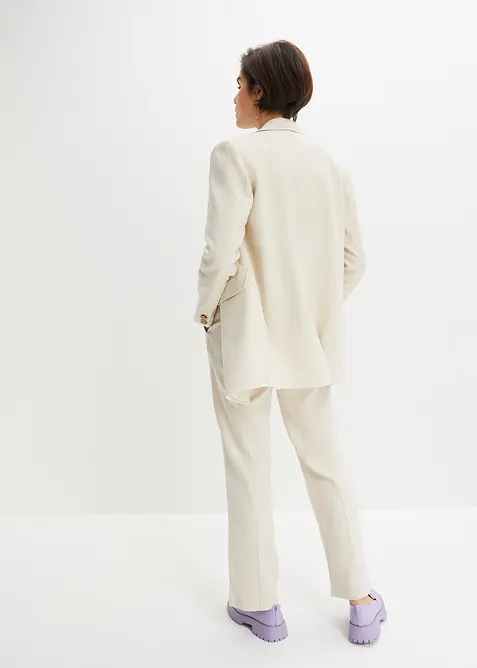 Lang blazer i lin- og viskosemiks, bonprix