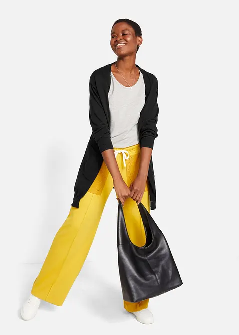 Finstrikket cardigan i bomull, bonprix