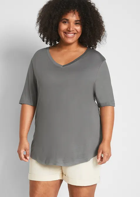 Lang topp i myk viskose (2-pack), bonprix