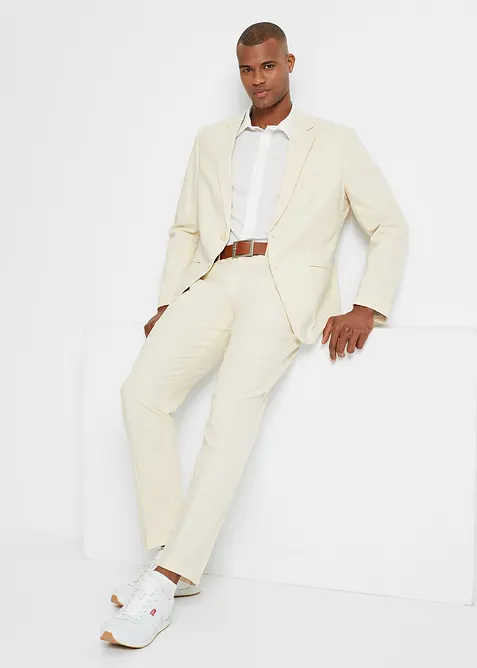 Dress i luftig linmiks, Regular Fit (2-delt sett), bonprix