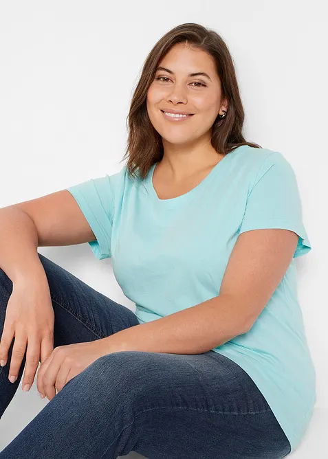 Topp med rund hals (5-pack), bonprix