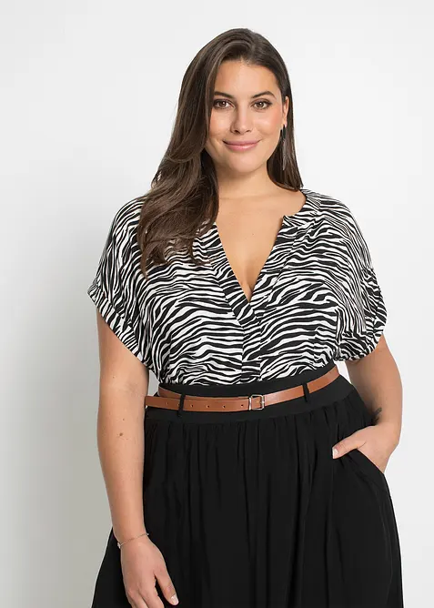 Bluse i 100% viskose, bonprix