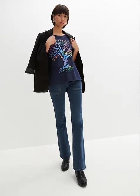 T-skjorte med print, av økologisk bomull, bonprix