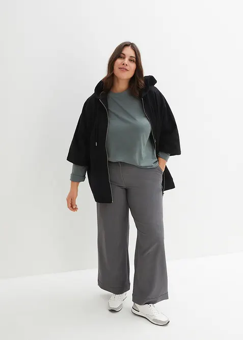 Sweatjakke-cape av b&aelig;rekraftig bomull, bonprix