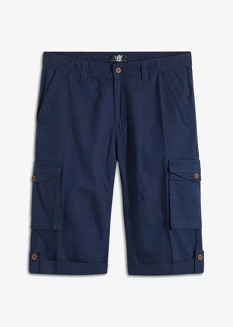 Regular Fit Cargo-Long-bermudashorts av luftig linmiks, bonprix