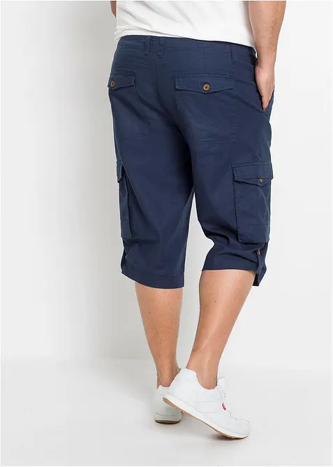 Regular Fit Cargo-Long-bermudashorts av luftig linmiks, bonprix