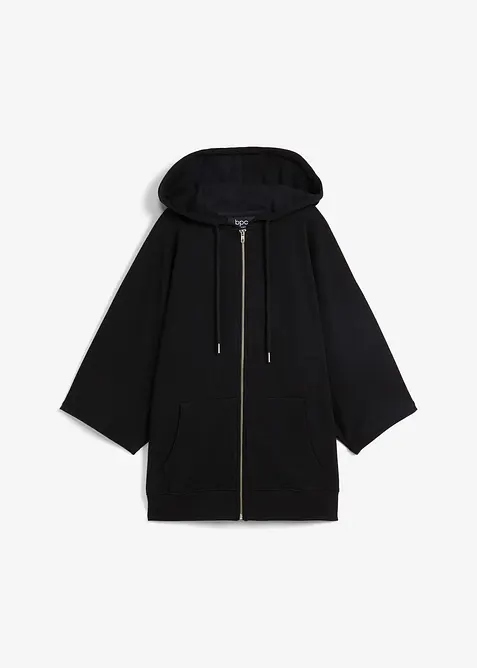 Sweatjakke-cape av b&aelig;rekraftig bomull, bonprix