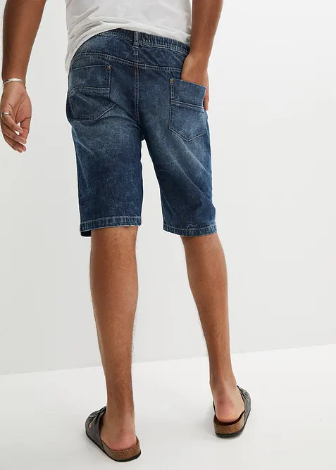 Slip on-bermudashorts i lett denim med stretchlinning, Slim Fit, bonprix