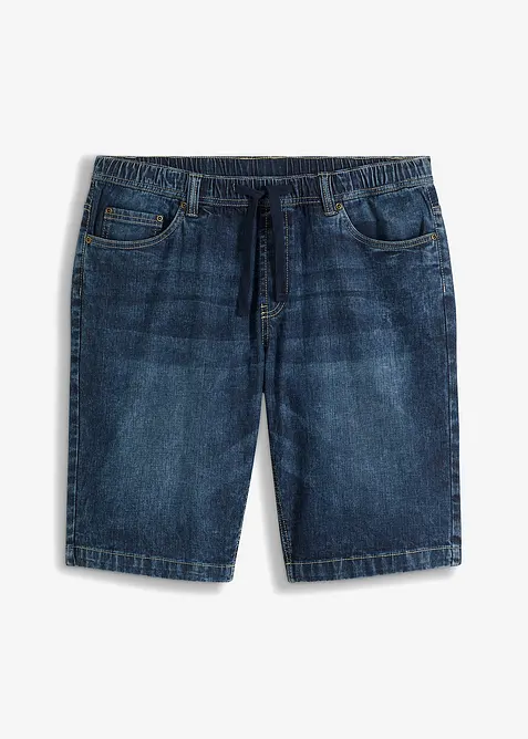 Slip on-bermudashorts i lett denim med stretchlinning, Slim Fit, bonprix