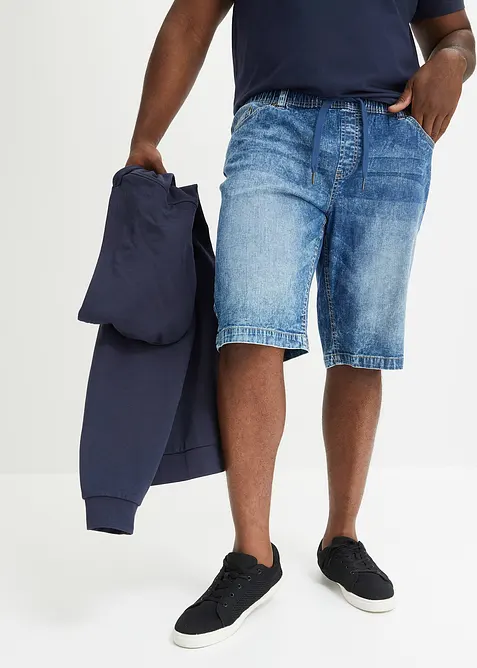 Pull on-bermudashorts i lett denim med stretch, Slim Fit, bonprix