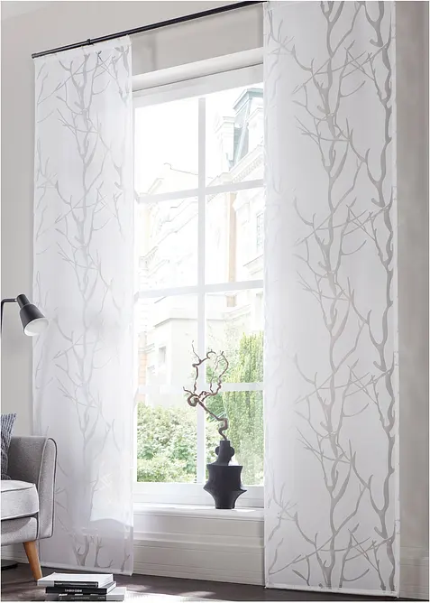 Panelgardin med etset mønster (1 stk.), bonprix