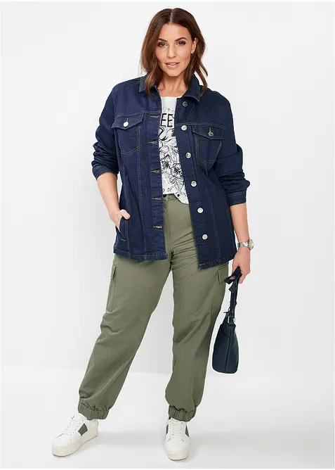 Cargobukse i bomull med stretch, bonprix