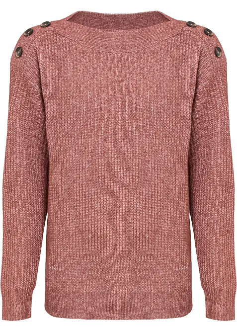 Oversized genser med knapper, bonprix