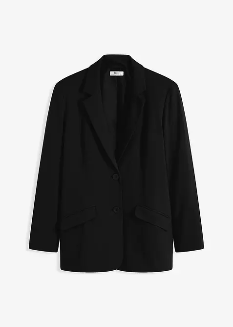 Lang blazer i bomullsjersey, bonprix