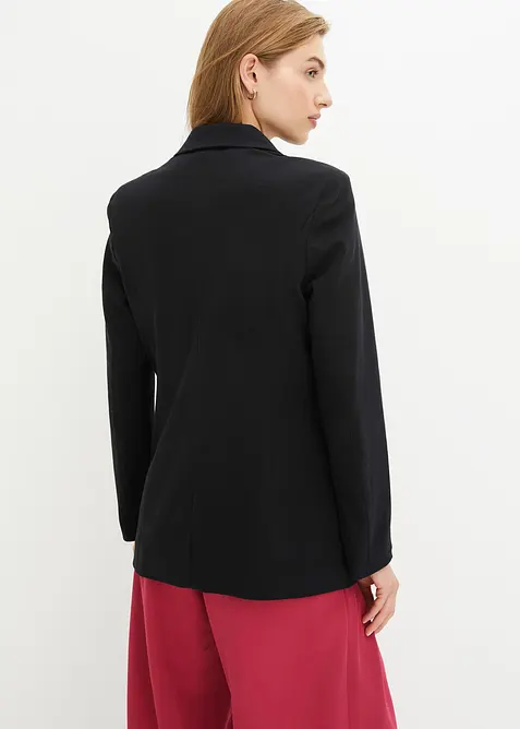 Lang blazer i bomullsjersey, bonprix