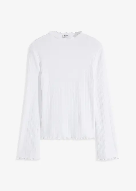 Ribbet langermet topp, bonprix