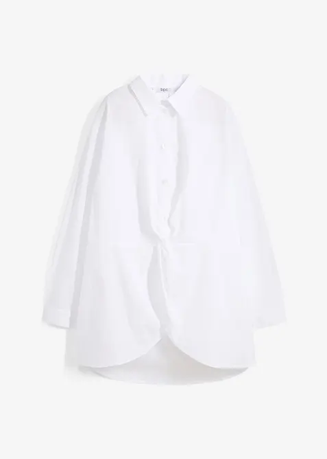 Bluse med forlenget bakstykke av 100% bomull, bonprix