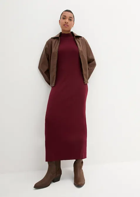 Finstrikket maxikjole av lett viskosemiks, bonprix