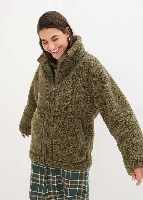 Fôret teddyfleece-jakke, bonprix