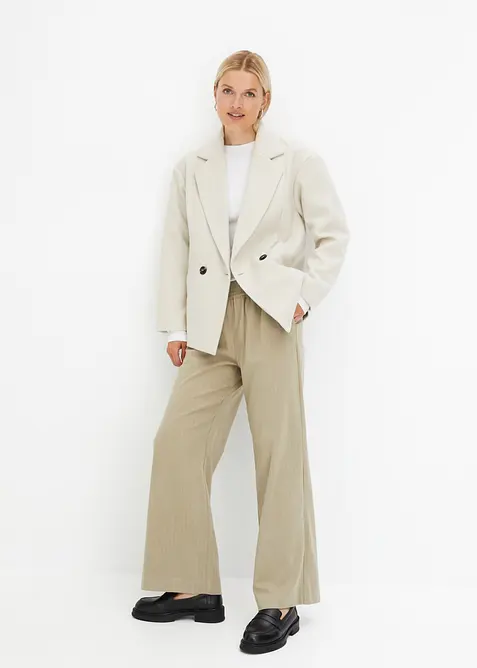 Vid bukse i ullstil, bonprix