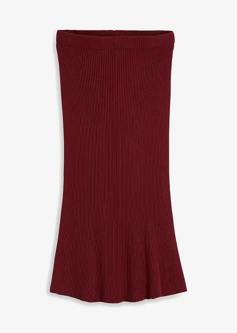 Ribbestrikket skjørt i viskosemiks, bonprix