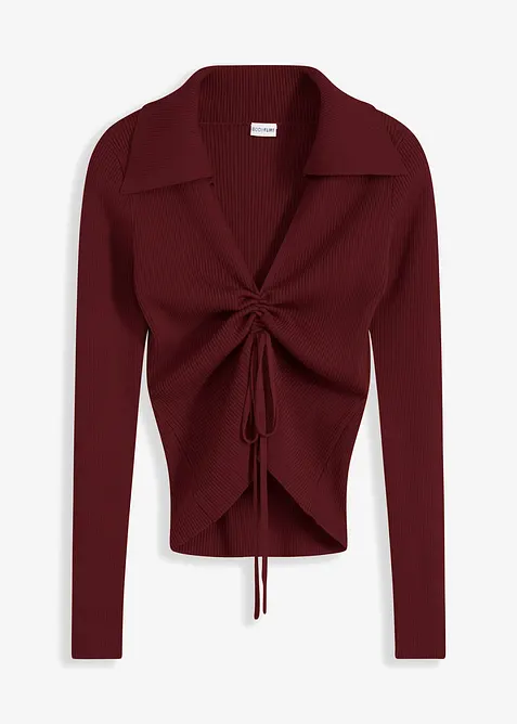 Ribbet genser med rynking, bonprix