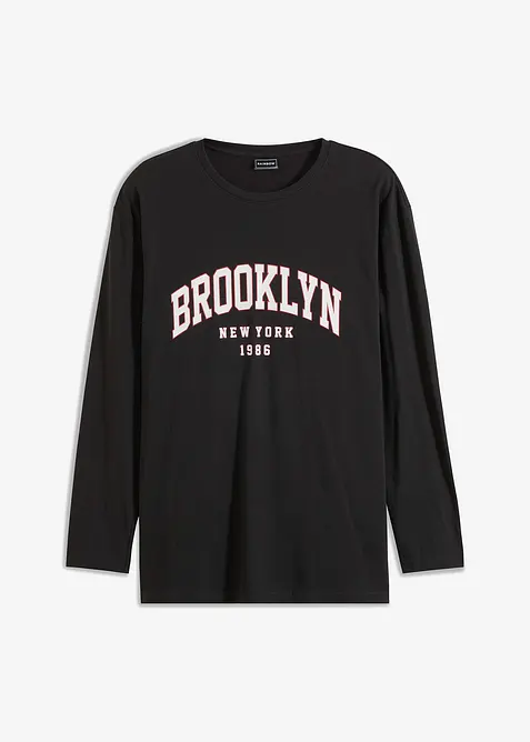 Langermet shirt av &oslash;kologisk bomull, Loose Fit, bonprix