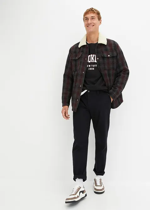 Relaxed Fit stretch-chinos med &oslash;kologisk bomull, Straight, bonprix