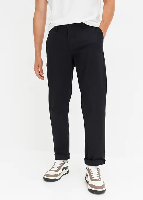 Relaxed Fit stretch-chinos med &oslash;kologisk bomull, Straight, bonprix