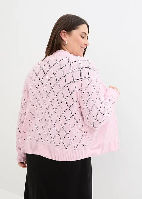 Cardigan med hullm&oslash;nster, bonprix