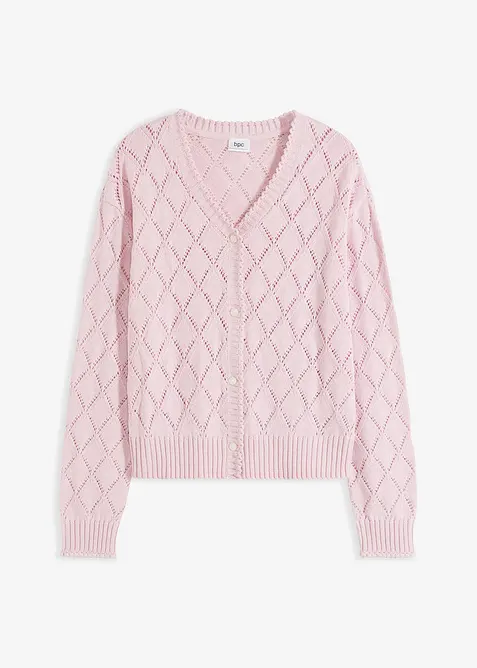 Cardigan med hullm&oslash;nster, bonprix