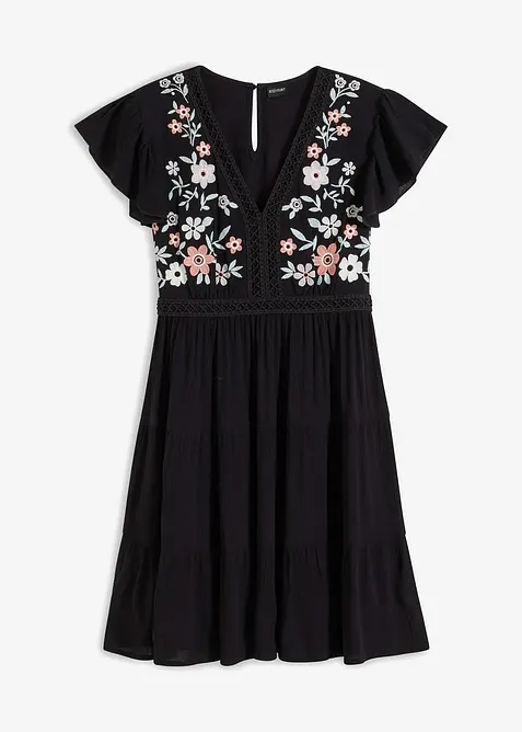 Minikjole med broderi, bonprix