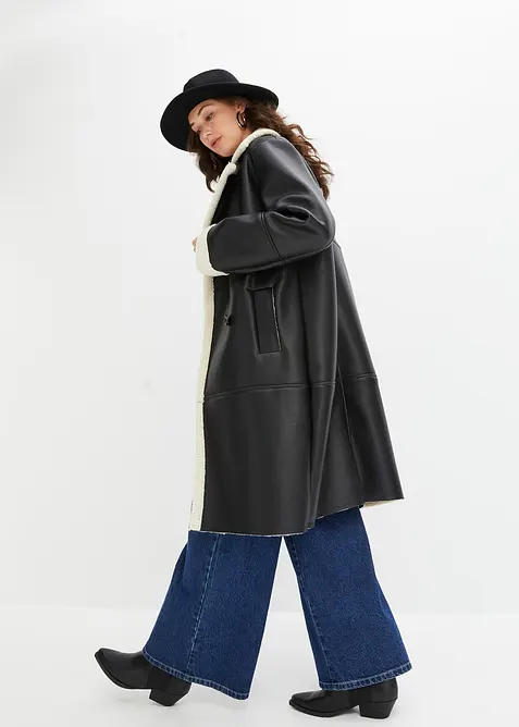 K&aring;pe i imitert skinn, bonprix