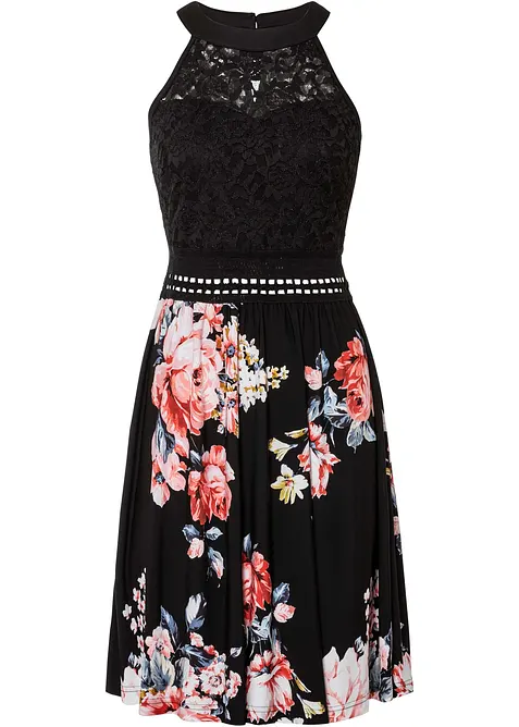 Jerseykjole med blonder, bonprix