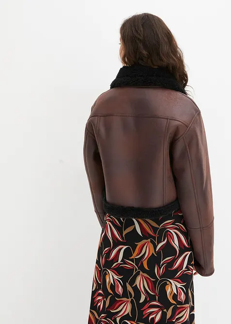 Pilotjakke i imitert lammeskinn, bonprix