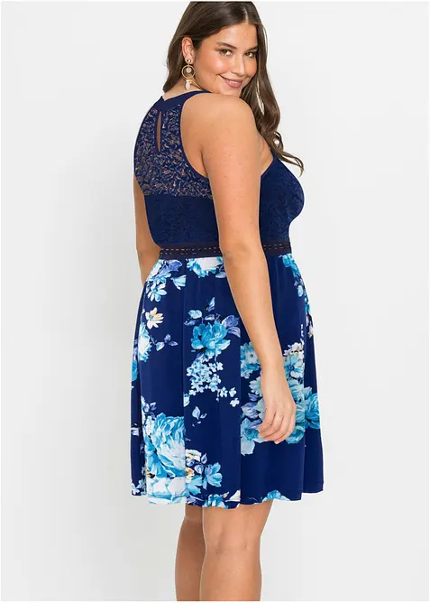 Jerseykjole med blonder, bonprix