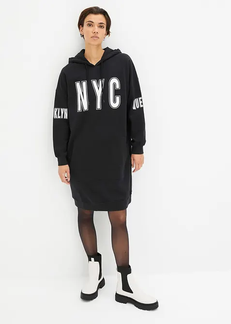 Sweatshirtkjole i ren økologisk bomull, bonprix