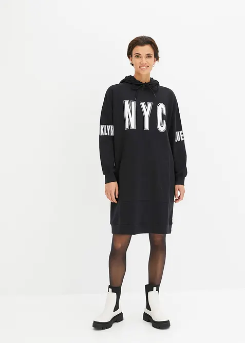 Sweatshirtkjole i ren økologisk bomull, bonprix