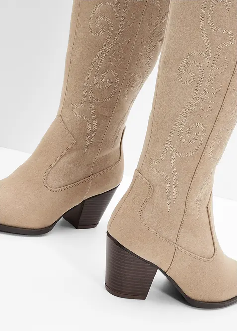 Cowboyst&oslash;vletter med broderi, bonprix