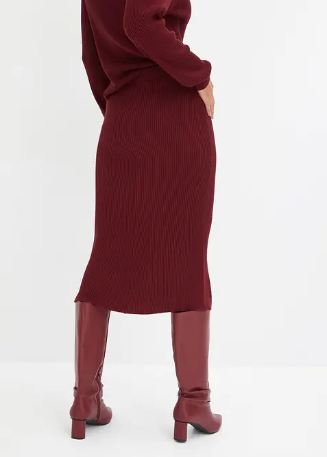 Ribbestrikket skjørt i viskosemiks, bonprix