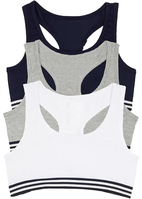 BH-topp med myk bomull (3-pack), bonprix